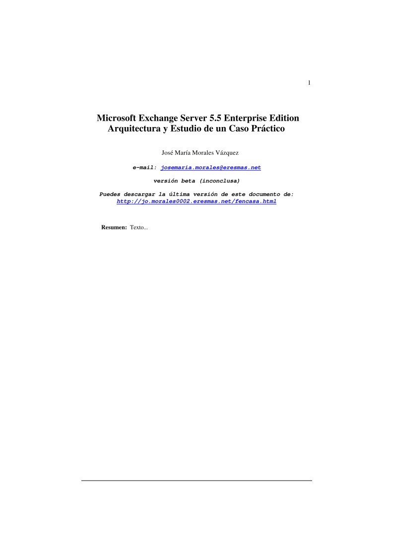Imágen de pdf Microsoft Exchange Server 5.5 Enterprise Edition Arquitectura y Estudio de un Caso Práctico